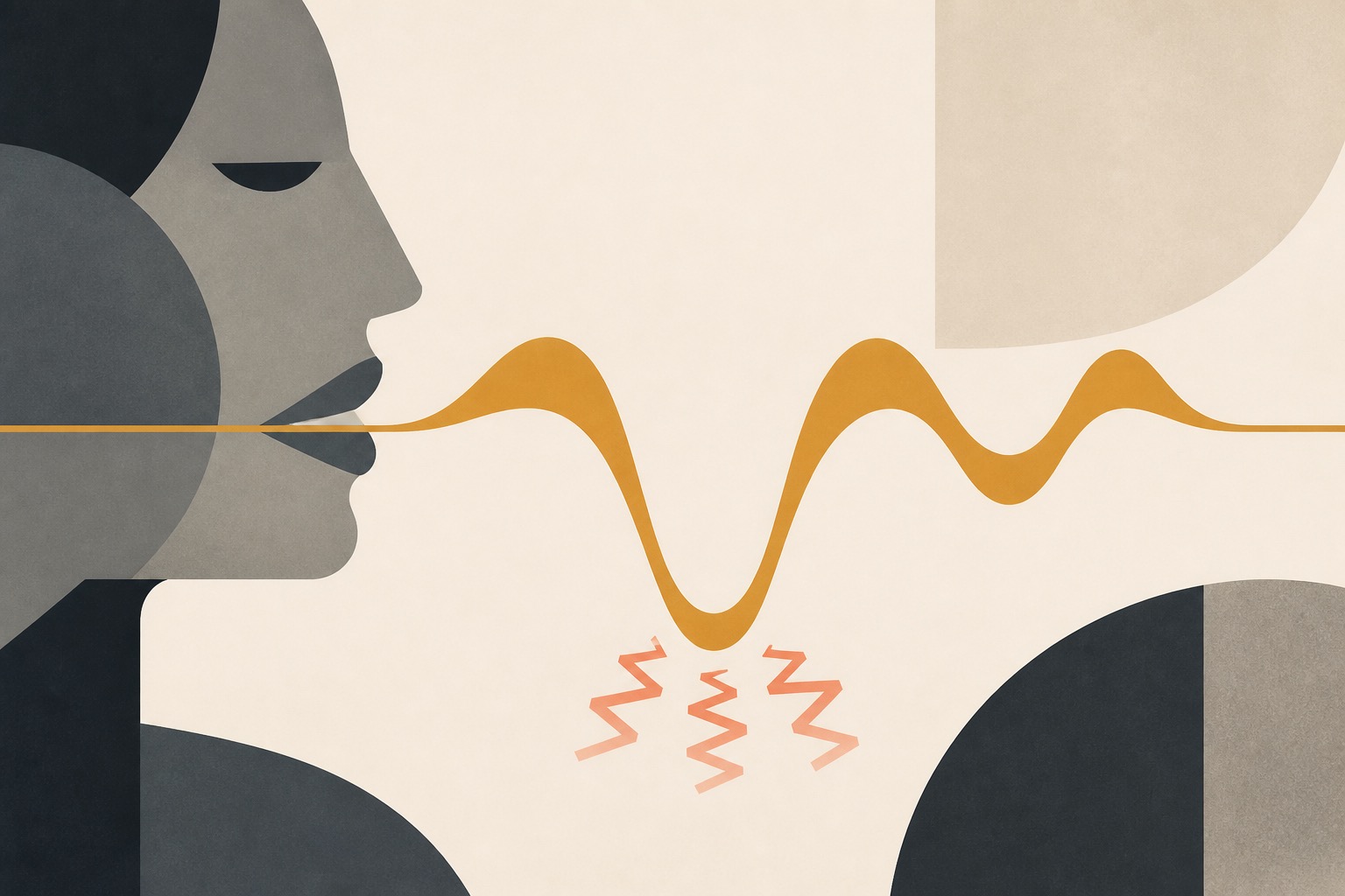 Vocal fry: a smooth sound-wave with a low-frequency creak at its lowest trough